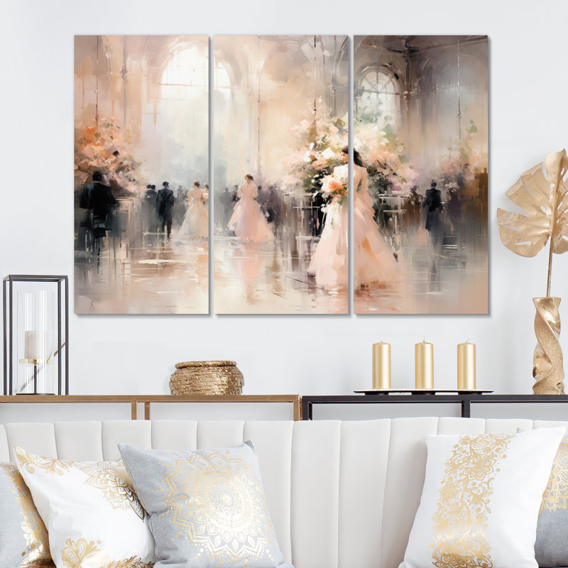 " Fashion Impressionist Elegance IV " 3 - Pieces, 28" H x 36" W x 1" D