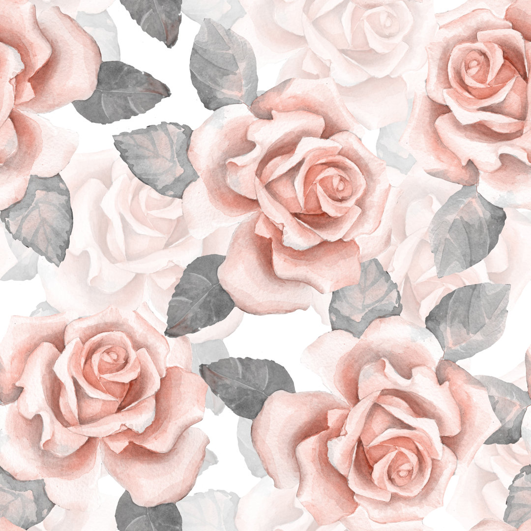 Roses Pattern by OGri - Gemälde auf Leinwand