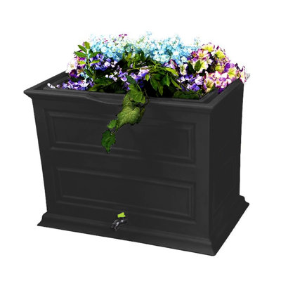 Good Ideas 42 Gallons Plastic Drainable Planter Rain Barrel