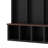Farmhouse Wooden Style Hall Tree With Arched Design, Practical Entryway With 5 Black Hooks, Minimalist 4-In-1 Hallway Shoe Cabinet With 7 Cubbies For Mudroom, Living Room-388436816