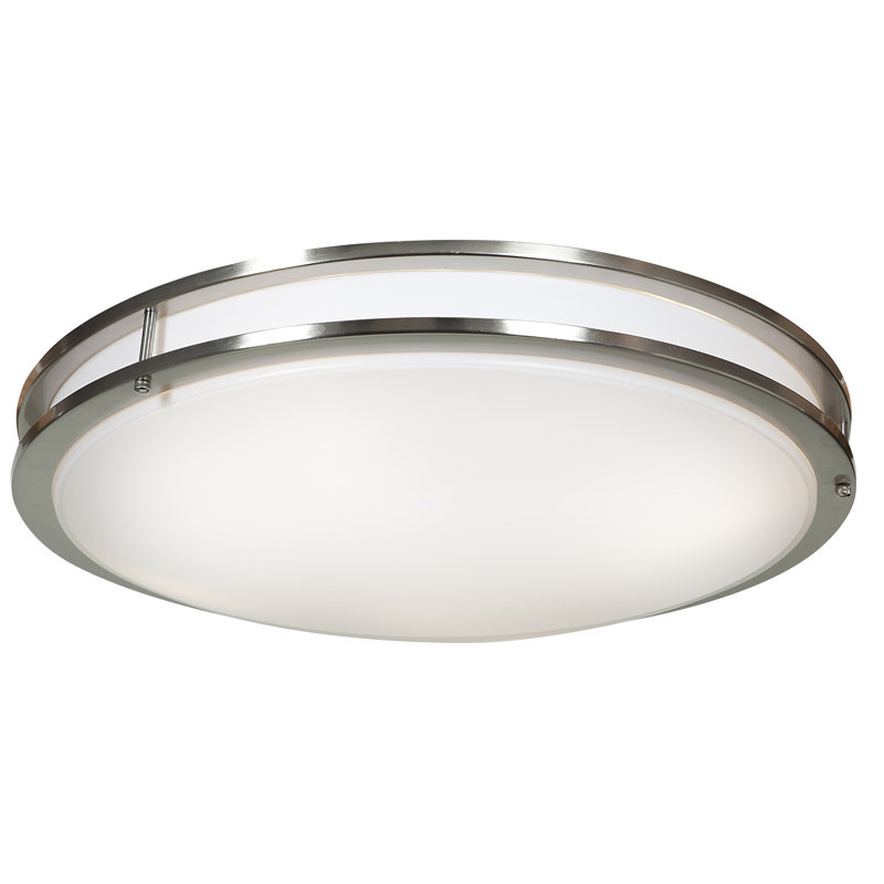 Plafonnier encastré circulaire simple 1 lumière 24 po Penning, Acier brossé