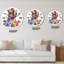 Horloge murale traditionnelle main brune tenant une main rose avec des fleurs-1896724552