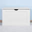 Unité de rangement polyvalente blanche avec charnières - à utiliser dans diverses pièces pour ranger des couvertures et plus d'articles