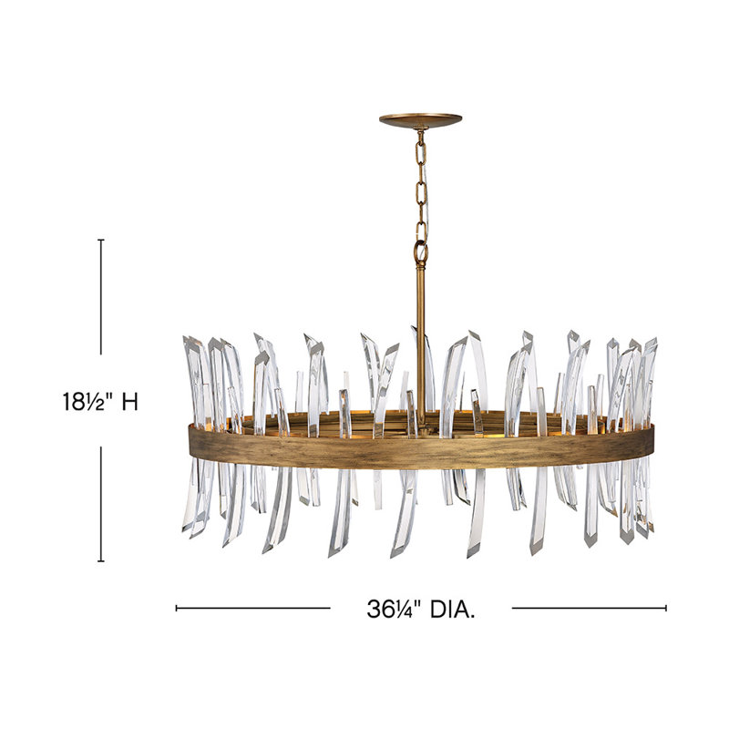 10 - Light Chandelier, Burnished Gold