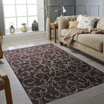 Jarron Brown Hand Tufted Wool Transitional Area Rug