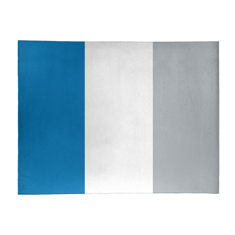Tapis de détroit à rayures en poly-bleu, Rectangle 9 pi x 12 pi