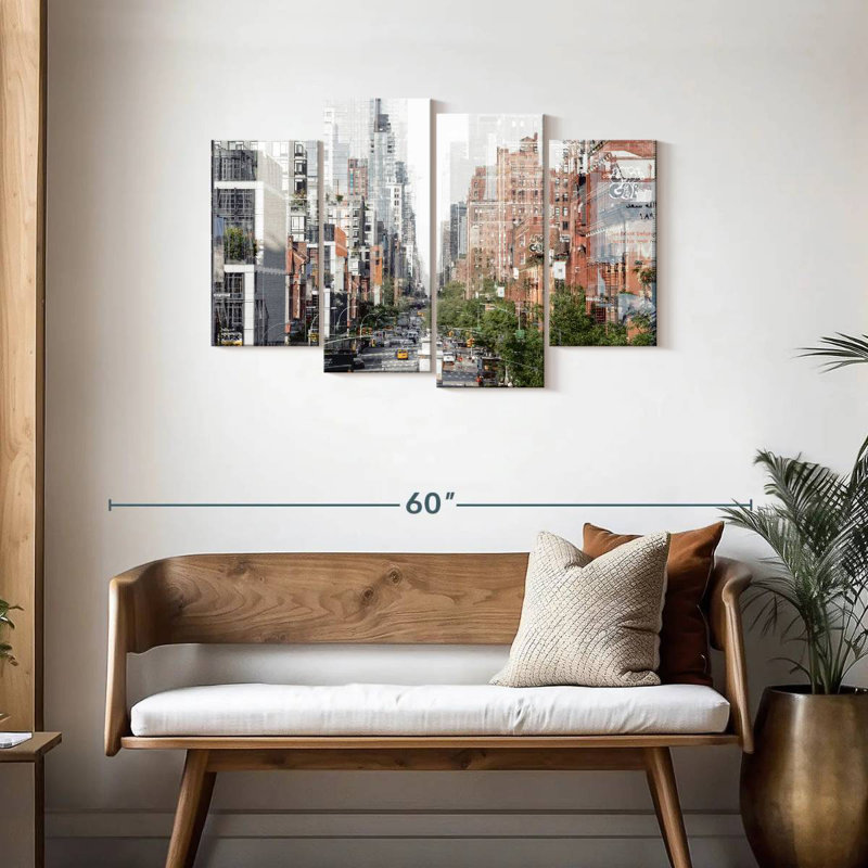 Abstraction urbaine de Sirci, bâtiments de Manhattan, H 27 po x l 43 po