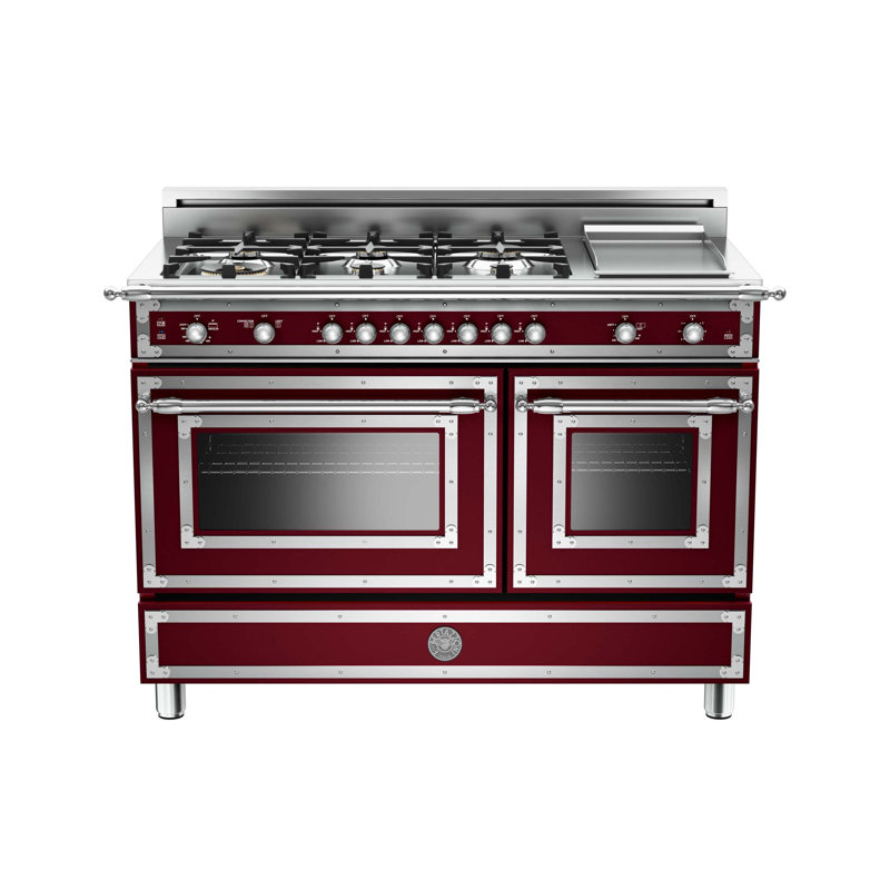 Bertazzoni 47.88'' W Free Standing Range, Burgundy