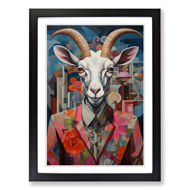 Goat Dadaism No.2 - Framed Print, Black Framed, 46cm H x 34cm W