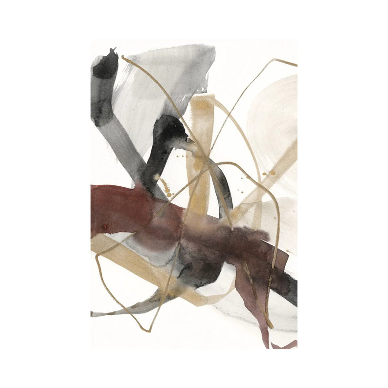 Burgundy Interjection I by Jennifer Goldberger - Wrapped Canvas Painting, 20.32 cm H x 30.48 cm W