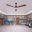 Hot Sales 72 Inch Modern Black Ceiling Fan With Light 3 Solid Wood Blades Remote Control Reversible DC Motor With Dimmable LED