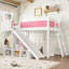 Grand lit mezzanine avec tablettes de rangement et garde-robe, lits mezzanine en bois massif avec glissières amovibles et échelles, aucun sommier nécessaire, naturel profond.-1035821416-1035821415