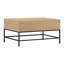 Table basse à quatre pieds avec plateau relevable et rangement