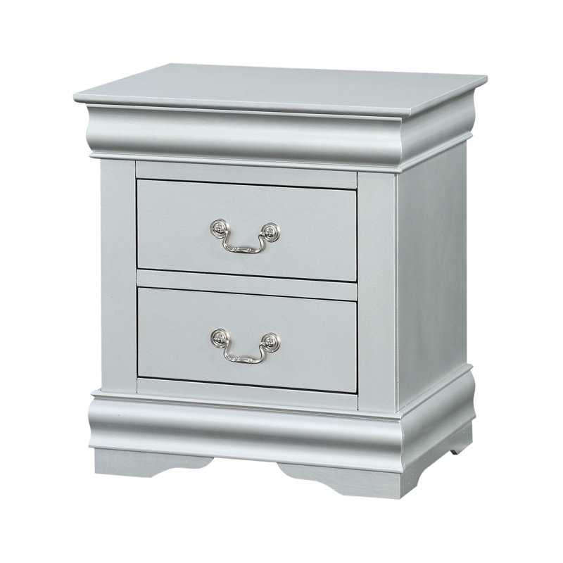 Table de chevet 2 avec finition platine élégante - Article de décoration de chambre à coucher avec solution de rangement