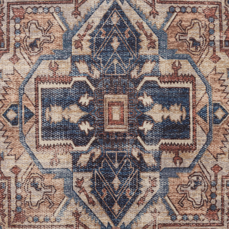 Repose-pieds Taj, Brun/bleu
