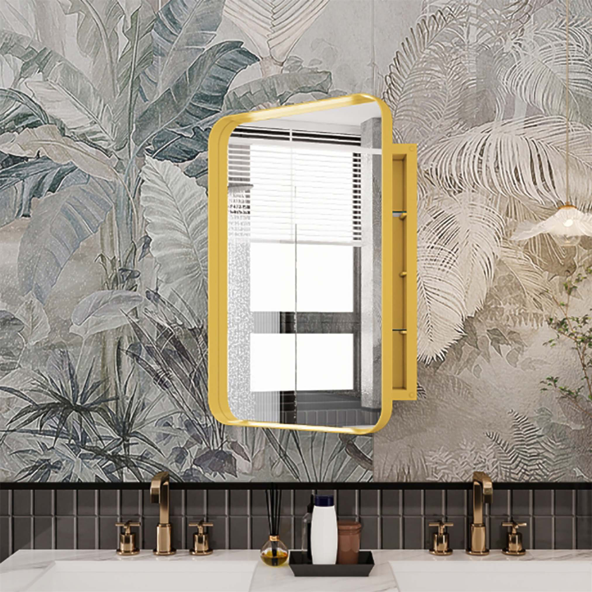 Latitude Run® 16X24 Inch Recessed Metal Framed Medicine Cabinet With ...