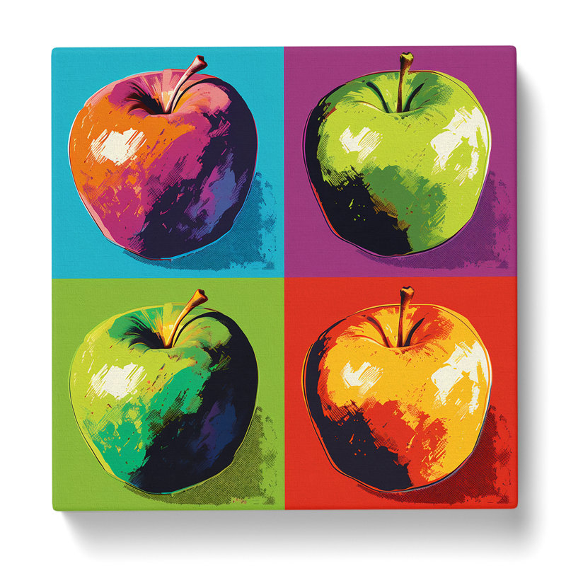 Apple Pop Art No.3 - Print, 35cm H x 35cm W x 3cm D