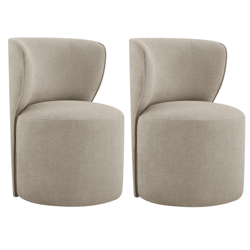 Luckett Upholstered Caster Dining Chair (Set of 2), Elite Sand
