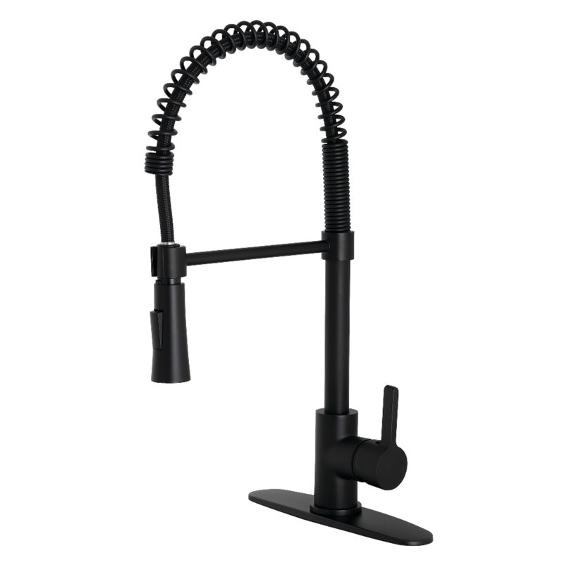 Robinet de cuisine à poignée simple pull down Gourmetier, Noir