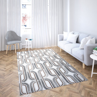 Tapis rectangulaire unique en peau de vache Swynford
