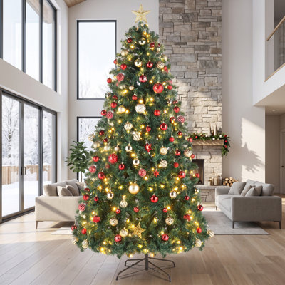 Sapin de Noël artificiel de 3 m (10 pieds) avec 5090 branches, 1200 lumières DEL, 10 modes d'éclairage et télécommande