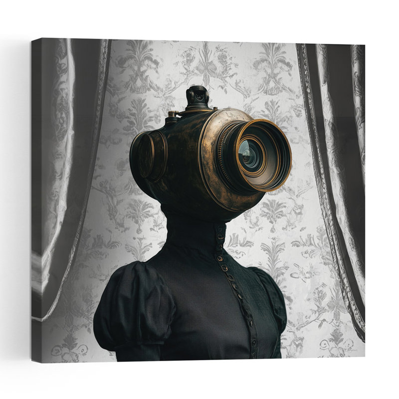 Steampunk Camera Woman Dramatic Elegant Retro Portrait Wall Art Print by Sue Skellern - Print, 121.92cm H x 121.92cm W