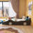 87'' Twin Size Race Car-Shaped Platform Bed With Wheels-1402428377