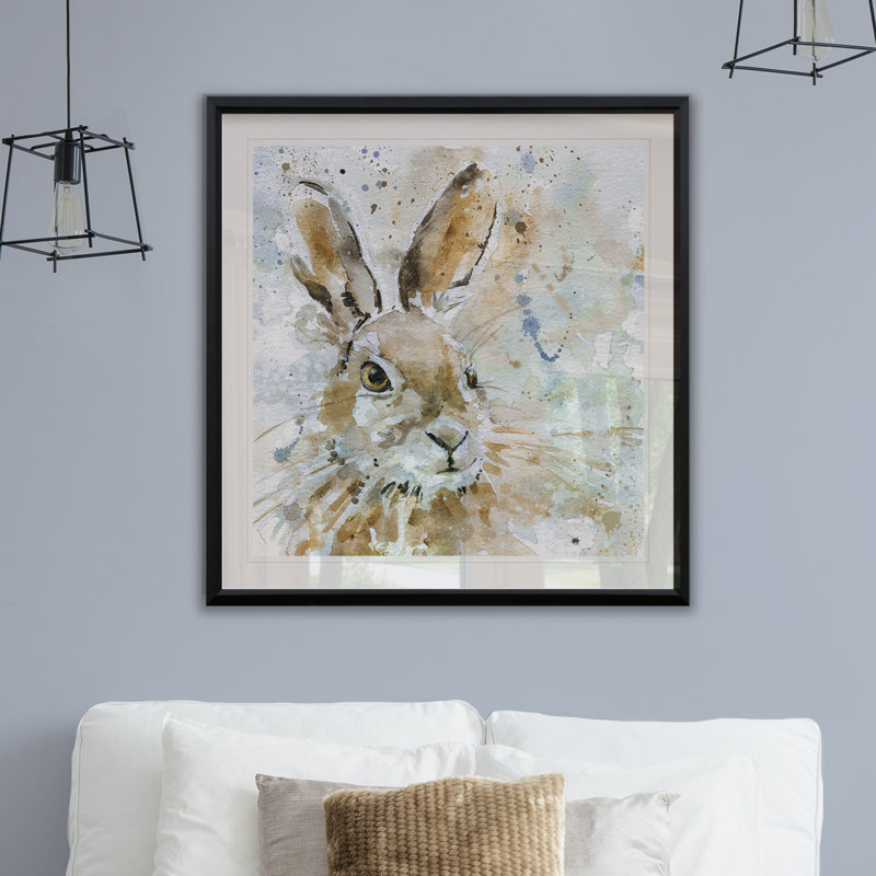 Hare - impression encadrée sur papier, H 26,5 po x l 26,5 po x P 1,5 po