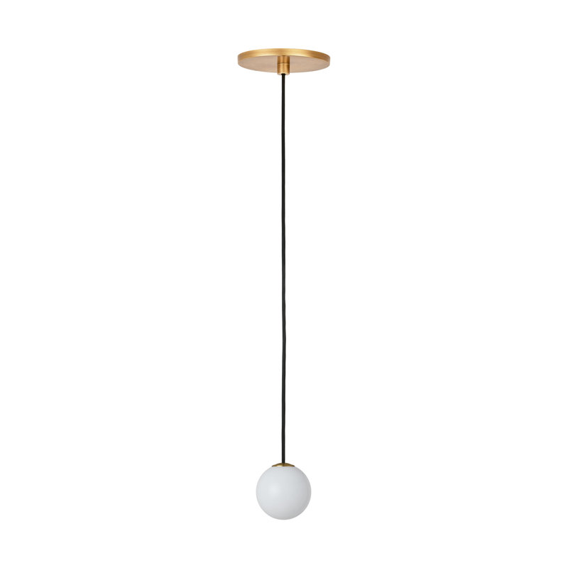 Orbet 1 - Light LED Pendant, Hand Rubbed Antique Brass
