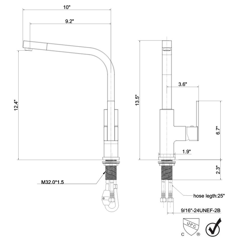 Ultra Faucets Icon Pull Out Kitchen Faucet, Brushed Nickel