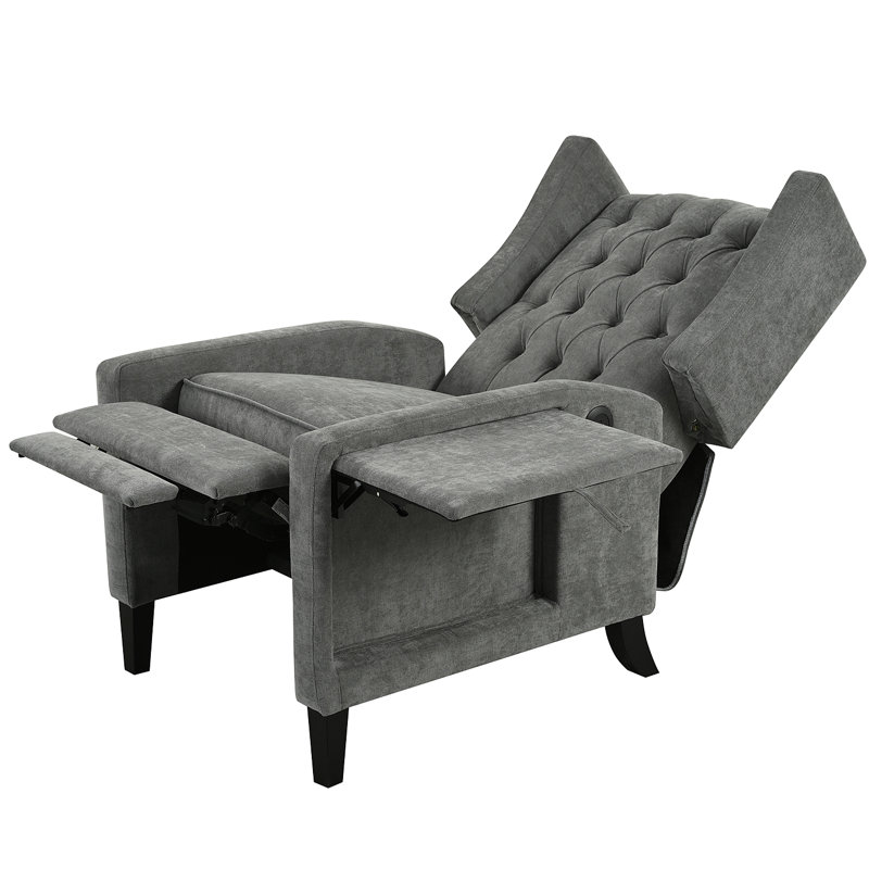 Fauteuil inclinable manuel à oreilles. Avec table d'appoint pliable, ports de charge USB, chaises inclinables modernes et confortables pour le salon, la chambre à coucher, le dortoir, le bureau