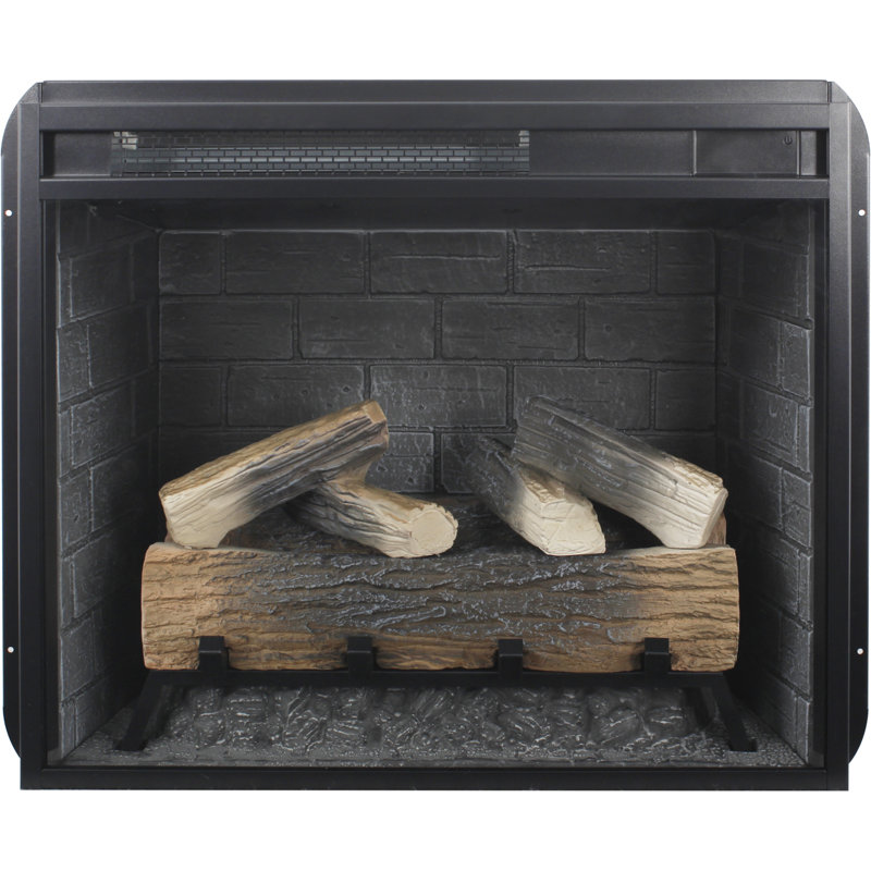 23" Infrared Electric Fireplace Insert with Log Set, Realistic Flame & Remote Timer
