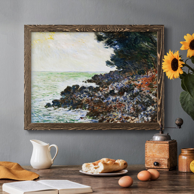 Cap Martin, 1884 02, peinture sur toile encadrée, H 22 po x l 32 po x P 1,5 po, Noyer