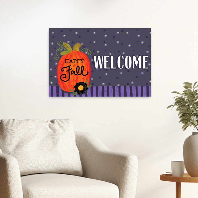 «Welcome Fall», citrouille, art floral contemporain, H 16 po x l 24 po