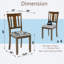 Upholstered Side Chair Set of 4 with Solid Rubber Wood Frame, Brown Finish, 17W x 20D x 36H in, for Dining Room and Kitchen