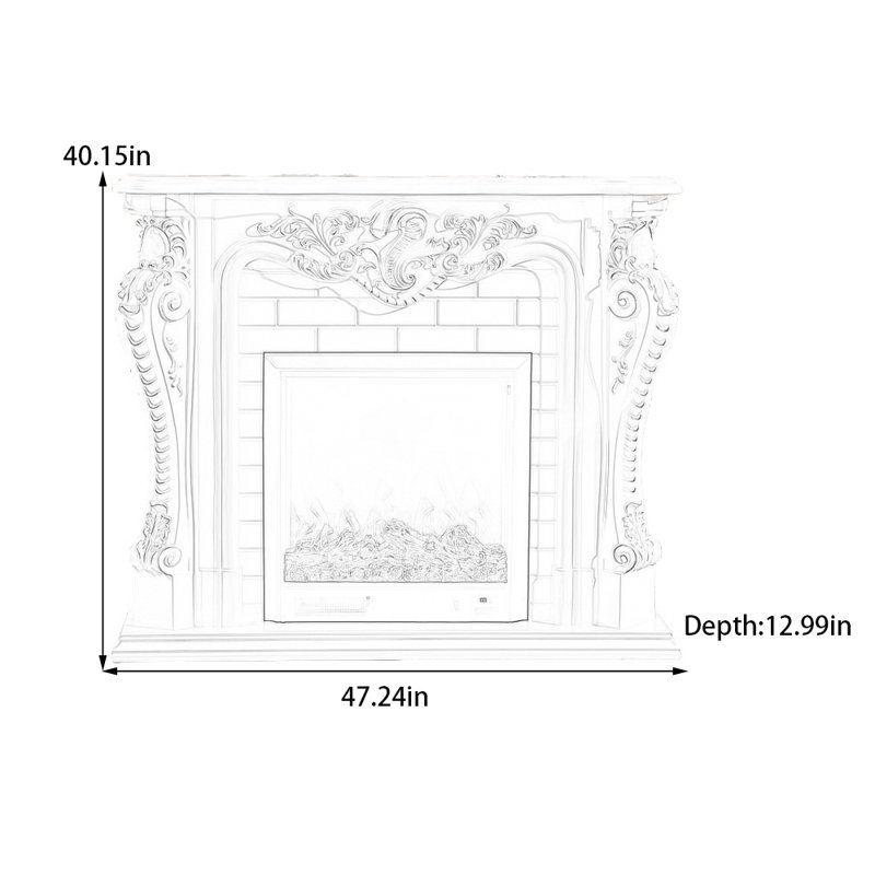 Foyer sculpté tridimensionnel moderne et rétro, H 40,15 po x l 47,24 po x P 12,99 po, Brun