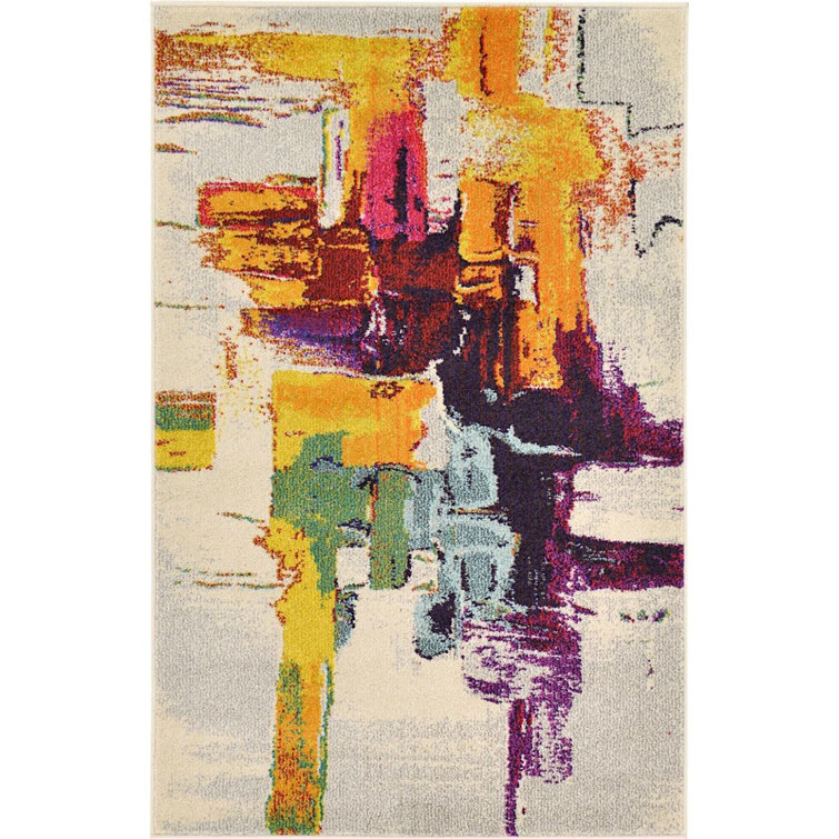 Auyeung Washable Abstract Indoor Rug
