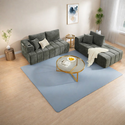 Canapé d'angle à compression, canapé en chenille de 274 cm (108 pouces), salon moderne