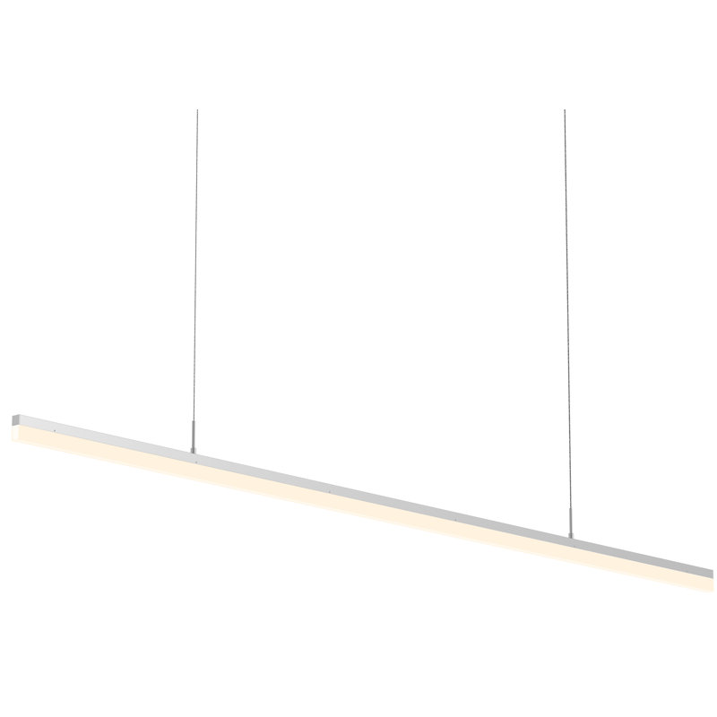 Stiletto 1 - Light LED Pendant, Bright Satin Aluminum, 1.75" H x 71.5" W x 0.75" D
