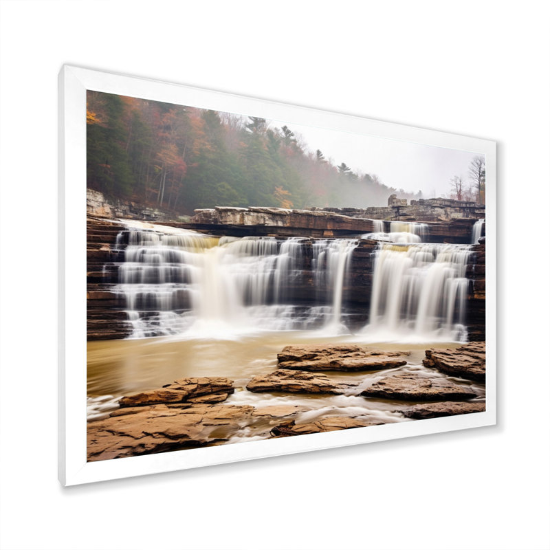 Alabama Water Cascades Beauty I - impression, H 30 po x l 40 po x P 1,5 po, Cadre photo blanc