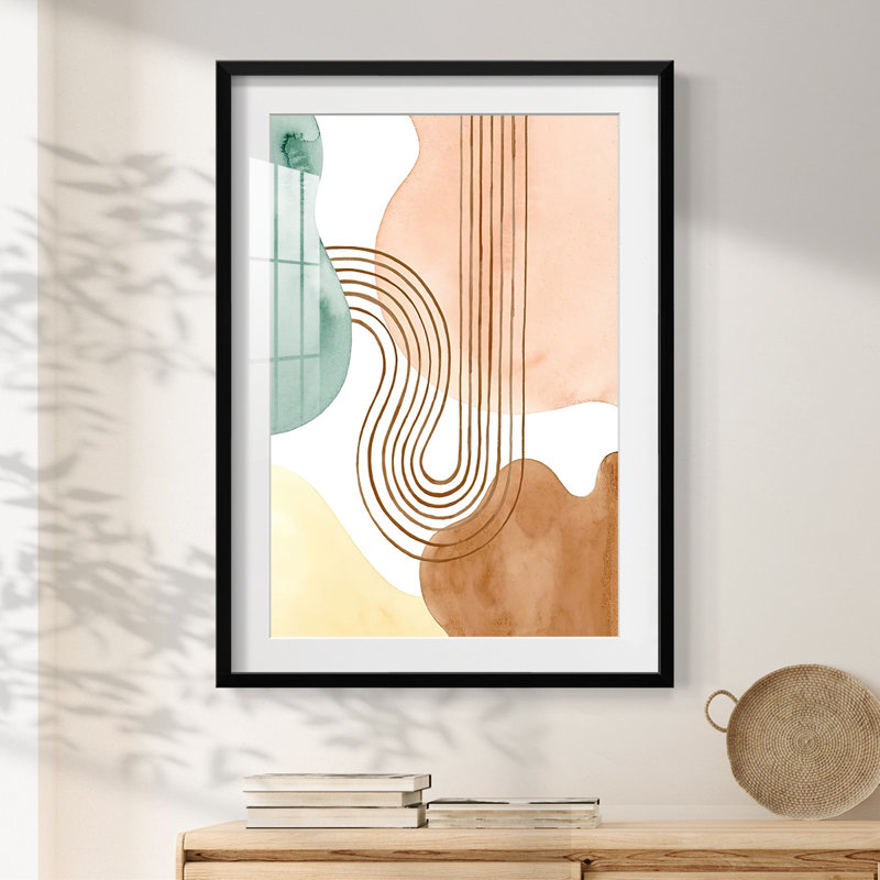Spring Shapes II - Imprimé encadré, H 28,5 po x l 20,5 po, Noir