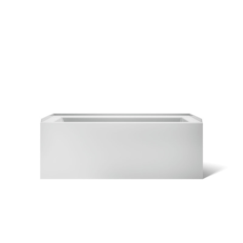 Underscore 60" x 32" Alcove Soaking Bathtub, Ice Grey, Right