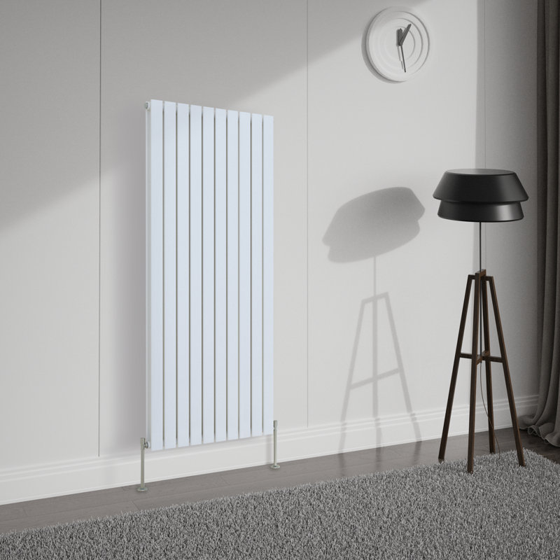 Shonna Vertical Double Flat Panel Radiator, 160cm H x 68cm W, Gloss White