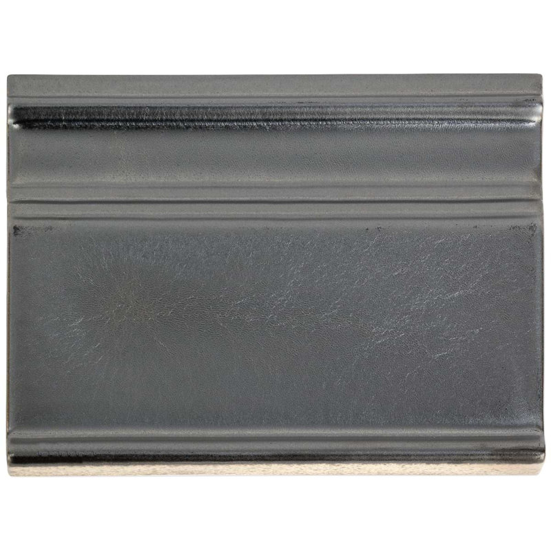 Nabi 6X8 Crackled Glass Base Molding Liner, Metallic Gunmetal Gray