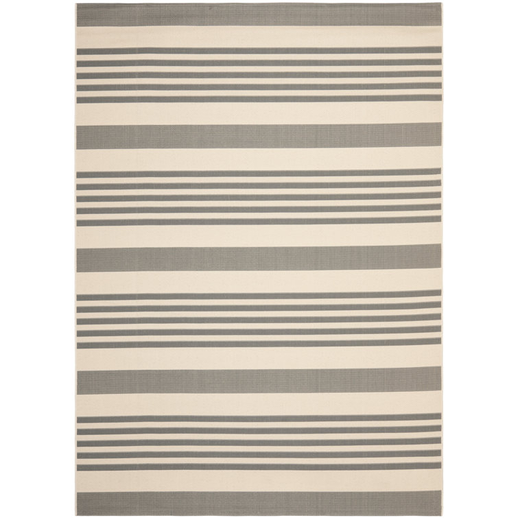 Camellia Striped Hand Woven Indoor / Outdoor Area Rug