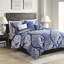 Courtepointe en coton, 6 pièces, couleur indigo, motif complexe, bordure à rebord, pièce de repos confortable, indigo, tendance