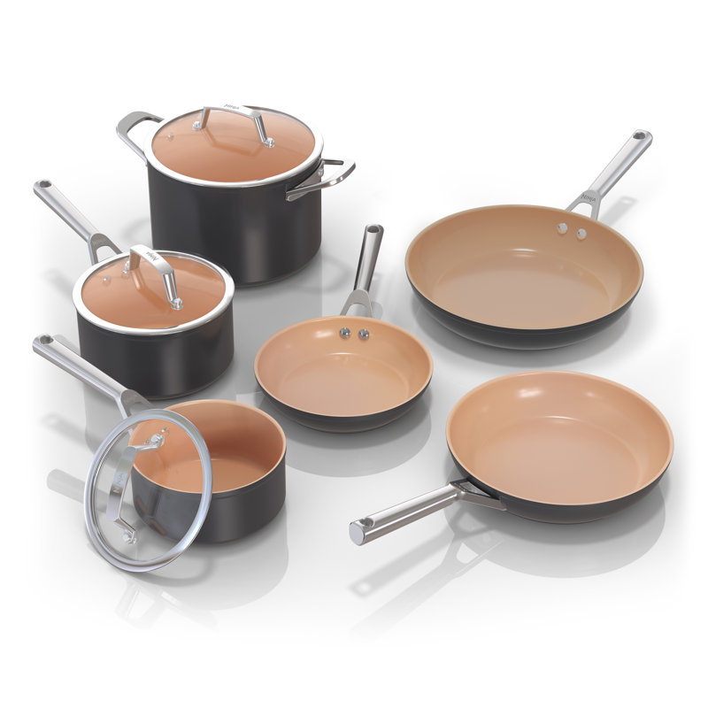 Ninja 9-Piece Black and Copper Ceramic Cookware Set