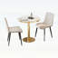 Table de salle à manger élégante avec plateau en faux marbre, structure en métal robuste-130195680