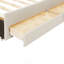 Lit plateforme double tapissier avec lit gigogne simple et 3 tiroirs, tissu en lin