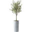 Arbre artificiel dans un pot de fleurs moderne, décoration d'arbre en soie d'olivier artificiel (pot et arbre)-407143833-424482374